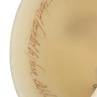 Vintage Fenton Chocolate Rose on Cameo Satin Glass Medallion Bell