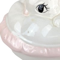 Vintage Hand-Painted Easter Bunny Covered Bowl