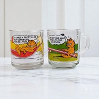 1978 Garfield Glass Mcdonald's Coffee Mug Pair