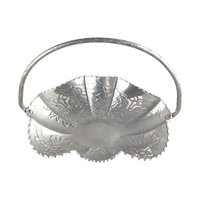 Vintage Hammered Aluminum Floral Basket and Plate