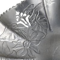 Vintage Hammered Aluminum Floral Basket and Plate