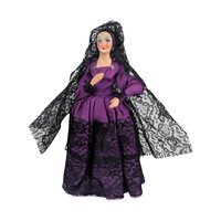 1960s Spanish Souvenir Doll Purple Lace Dress