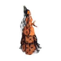 1960s Spanish Souvenir Doll Orange Lace Dress