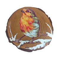 Vintage Handmade Nature Wood Slice Coasters, Set of 6