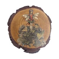 Vintage Handmade Nature Wood Slice Coasters, Set of 6