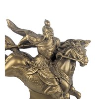 Vintage Gold Resin Asian Warrior Horse Statue
