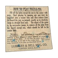 1920s Lubbers & Bell Puzzle Peg Game