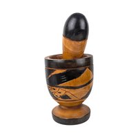 Vintage Handmade Carved Bird Wooden Mortar and Pestle