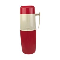Vintage Red Thermos With Handle