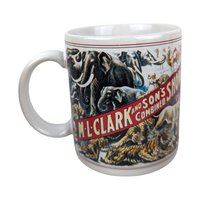 Vintage Flambro Ceramic Circus Poster Mugs, Set of 4