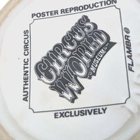 Vintage Flambro Ceramic Circus Poster Mugs, Set of 4