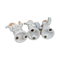 Vintage Luster Ceramic Jester Figurine Trio