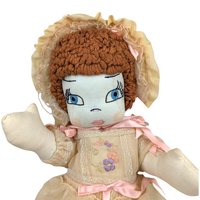 Vintage Handmade Cloth Doll in Bonnet and Dress