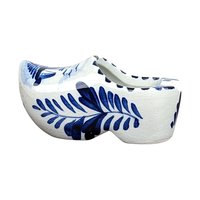 Vintage Blue and White German Plate and Delft Shoe
