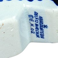 Vintage Blue and White German Plate and Delft Shoe