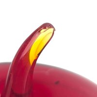 Vintage Konst Glass Sweden Red Apple Paperweight