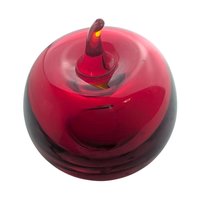 Vintage Konst Glass Sweden Red Apple Paperweight