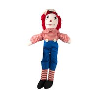 Vintage Raggedy Ann and Andy Plush Doll Pair