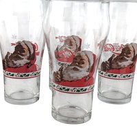Set of 4 Vintage Libbey Santa Claus Coca-Cola Glasses