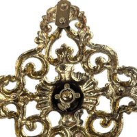 Vintage Italian Brass Wall Mounted Candle Sconces: Set of 2