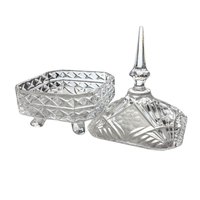 Vintage Crystal Cut Glass Pedestal Candy Dish