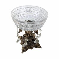 Vintage Italian Crystal and Marble Lidded Candy Dish