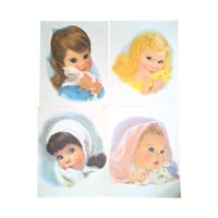 Vintage 1960s Northern Tissue "American Beauty" Portraits, Set of 4