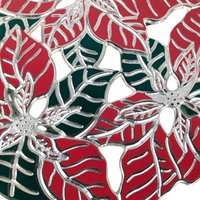 Vintage Regal Silver Metal Poinsettia Trivet