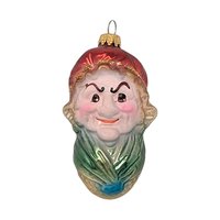 Vintage Grumpy Dwarf Glass Ornament