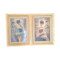 Large Vintage Ballerina Framed Art Prints
