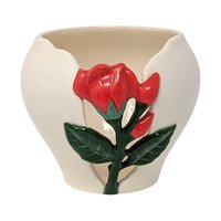 Vintage Alaskan Rose Relief Ceramic Planter