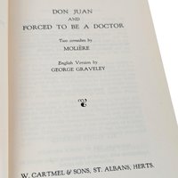 1954 Moliere Two Comedies Hardcover: Don Juan and Forced to Be a Doctor