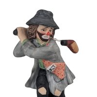 Vintage Flambro Emmett Kelly Jr Hobo Clown Golfer Figurine