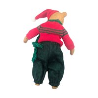 Handmade Porcelain Christmas Bear in Knit Outfit