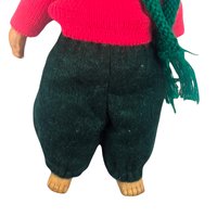 Handmade Porcelain Christmas Bear in Knit Outfit