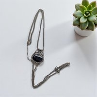 Vintage Silver Tone Statement Pendant Necklace