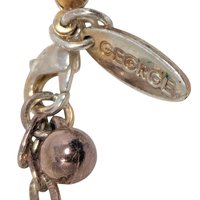 Vintage George Signed Blue, White & Gold Glass Bead Necklace