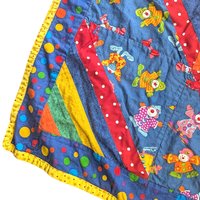 Handmade Vintage Clown Motif Throw Blanket