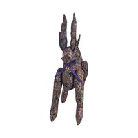 Vintage Paisley Plush Reindeer Figure – Boho Button Jointed Fabric Deer