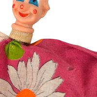 Vintage Pink Daisy Pop-Up Clown Cone Puppet