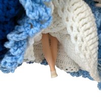 1970s Crochet Bed Doll in Blue