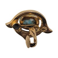 Sarah Coventry Turquoise and Gold Clip-On Earrings