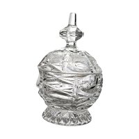 Vintage Crystal Clear Glass Covered Candy Dish