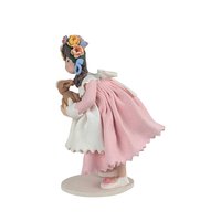 Vintage Handmade Clay Girl with Bunny Figurine