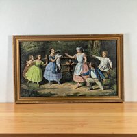 Vintage Currier and Ives Blind Man’s Bluff Framed Print