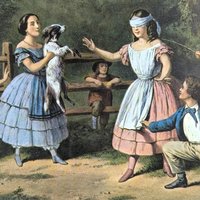 Vintage Currier and Ives Blind Man’s Bluff Framed Print