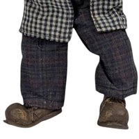 Vintage 10" Posable Hobo Clown in Plaid