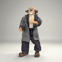 Vintage 10" Posable Hobo Clown in Plaid