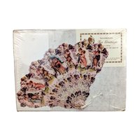 Vintage Morning Glory Teapot & Victorian Style Paper Fan