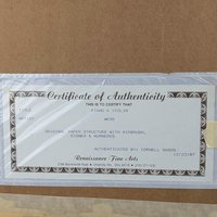 Vintage Wess 'Violin with Rose' Airbrushed Paper Art